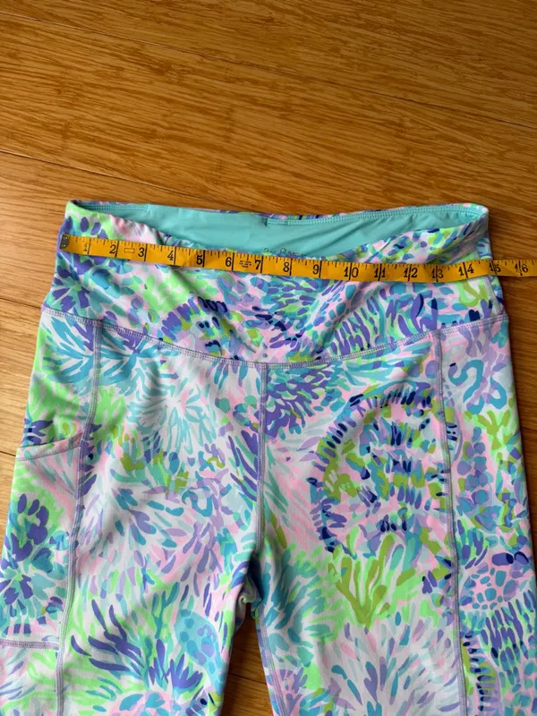 Lilly Pulitzer Luxletic Tropical Floral Crop Leggings Large Pockets - Image 8