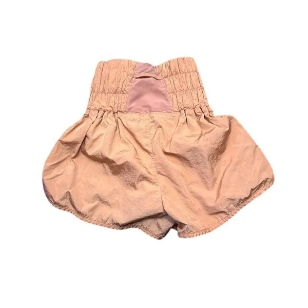 Free People‎ Movement Way Home Shorts XS Peach High Rise Smocked Viral Sporty - Image 2