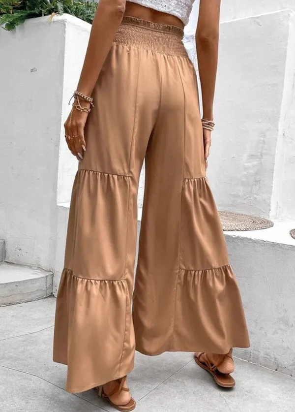Sason-Wide leg Tiered Pants with Attached Belt-Sz Med. - Image 2