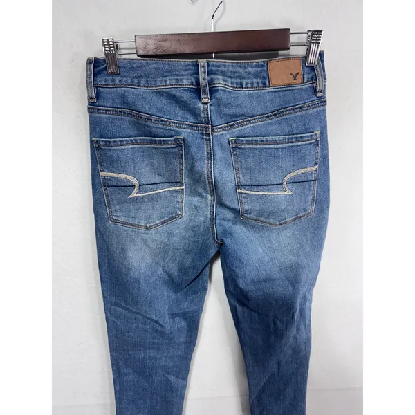 American Eagle Women's Size 4 Blue Hi-Rise‎ Jegging Super Stretch Denim - Image 5