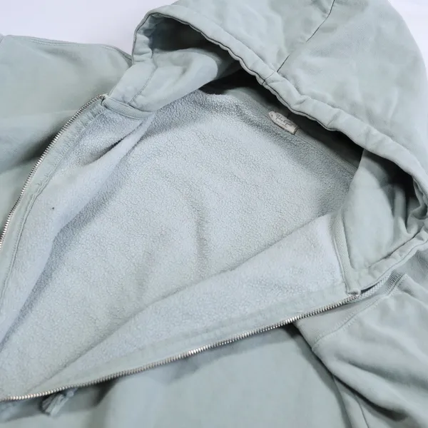 John Galt Brandy Melville Hoodie Women One Size Sage Green Oversized Zip Up Soft - Image 4