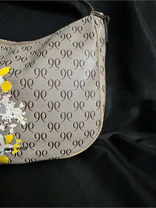 Nine West Women’s Floral Accent Beige Shoulder Bag - Image 3