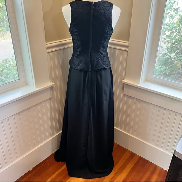 Boutique Black Lace Overlay Sleeveless Formal Maxi Gown Dress Size 10 - Image 6