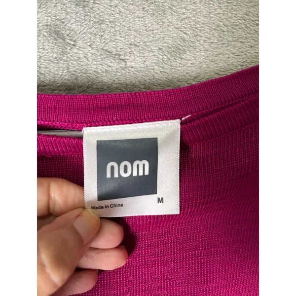 Nom Maternity Nursing Top Medium Pink Long Sleeve Layered Breastfeeding Shirt - Image 5