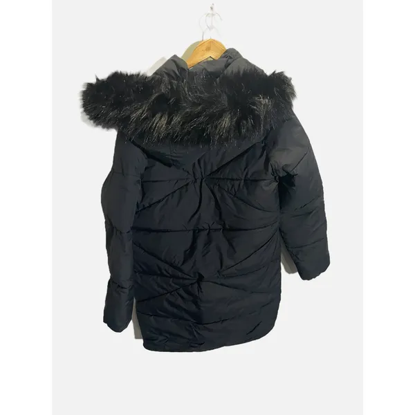 Sam Edelman Puffer Jacket Women Small Black Faux Fur Hood‎ Parka Winter Coat - Image 5