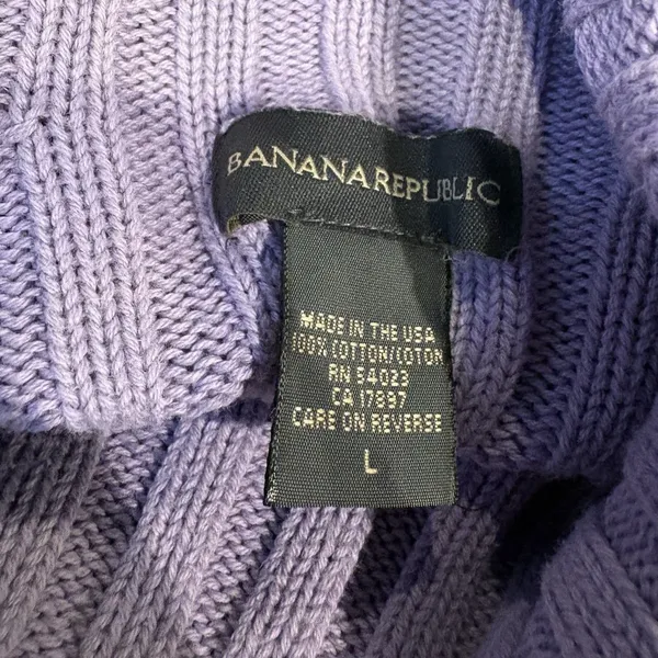 Banana Republic Turtle Neck Lavender Purple Sweater Size Large Womens Cotton - Image 5
