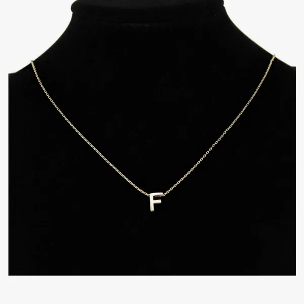 Boutique NEW Women's Letter F Dainty 14k Gold‎ Filled Block Necklace, 16-18” - Image 14