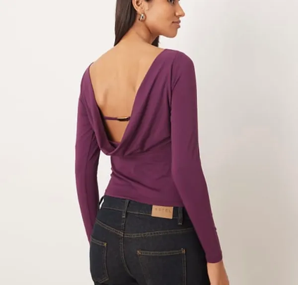 Abercrombie Bra-Free Cowl-Back Hardware Top - Image 3