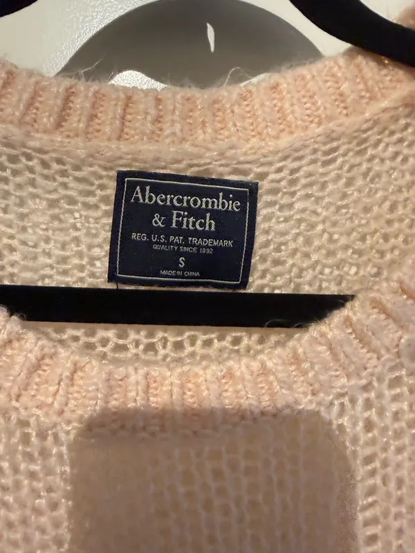 Abercrombie & Fitch Blush Pink Open Knit Sheer Sweater Size Small - Image 3