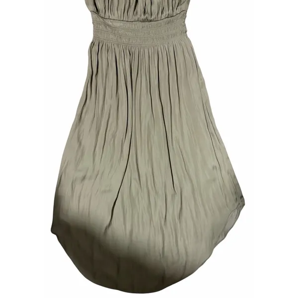 Miou Muse Halter Neck Ruffle Dress Khaki Green Women's Size‎ Medium - Image 6
