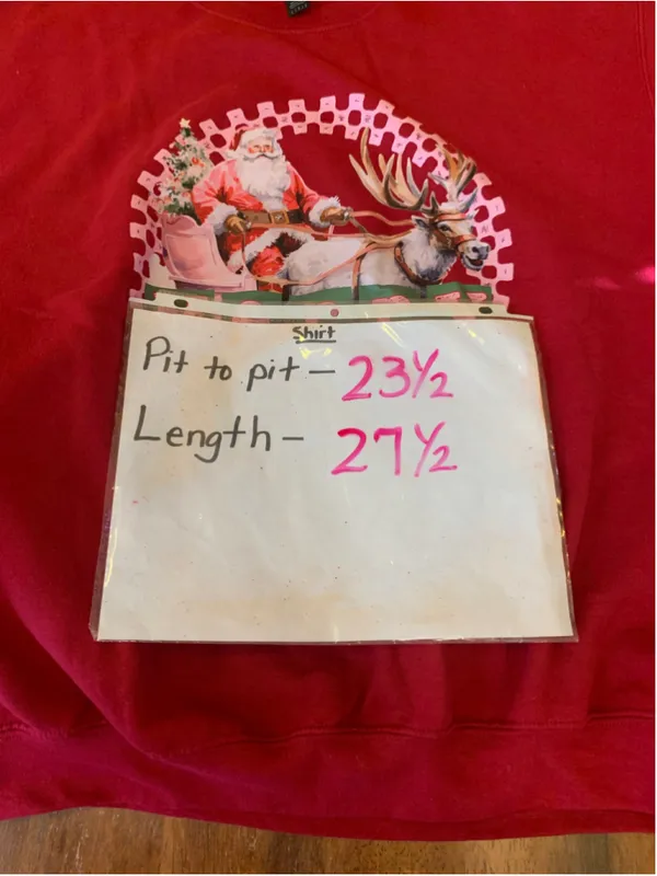 Gildan Christmas Sweatshirt Red Pink Size L - Image 4