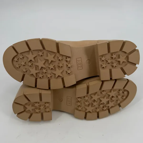 ZBY Boots Women’s 8 Tan Chelsea Pull On Lug Sole Chunky Booties - Image 5