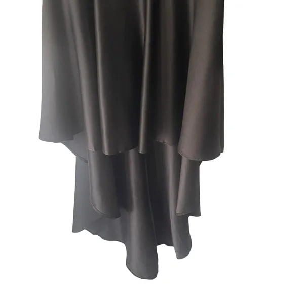 Witchy Women's Size Large Black Lace Vampire Goth‎ High Low Satin Dress - Image 3