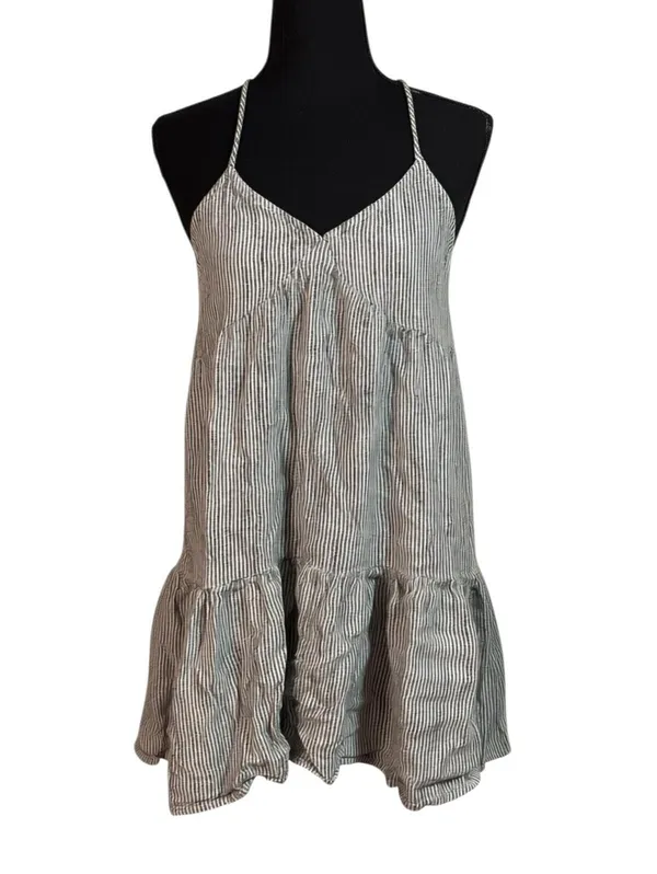 AERIE Lightweight Stripe Summer Dress with Ruffle Hem - Image 2