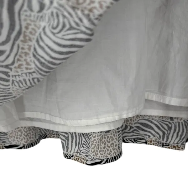 J.Crew Animal Print Novelty Zebra Leopard Long Sleeve Tiered‎ Mini Dress Size XS - Image 14