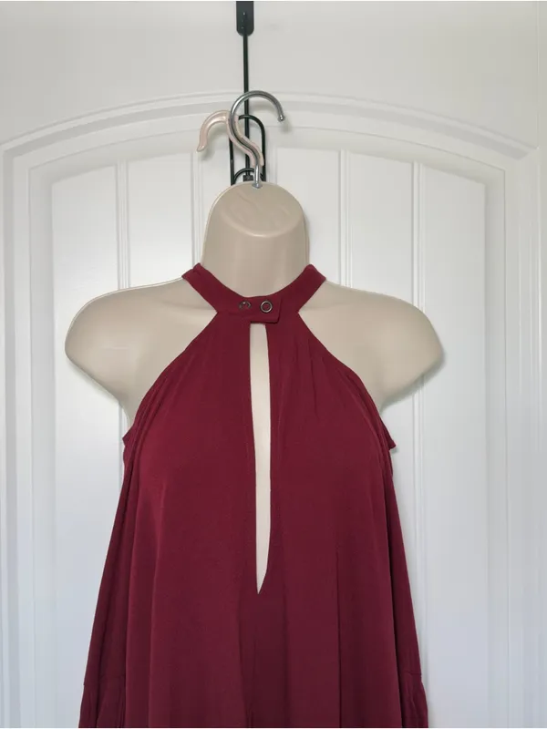 Free People Small‎ Burgundy Drift Away Tunic Dress Cold Shoulder Whimsigoth - Image 6