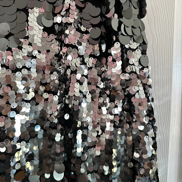 ZARA Sequin Silver Mini Dress - Image 7