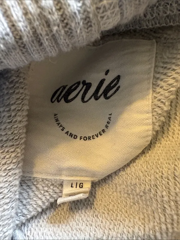 Aerie Large Gray New Heights Turtleneck Cropped Sweatshirt Funnel - Image 4