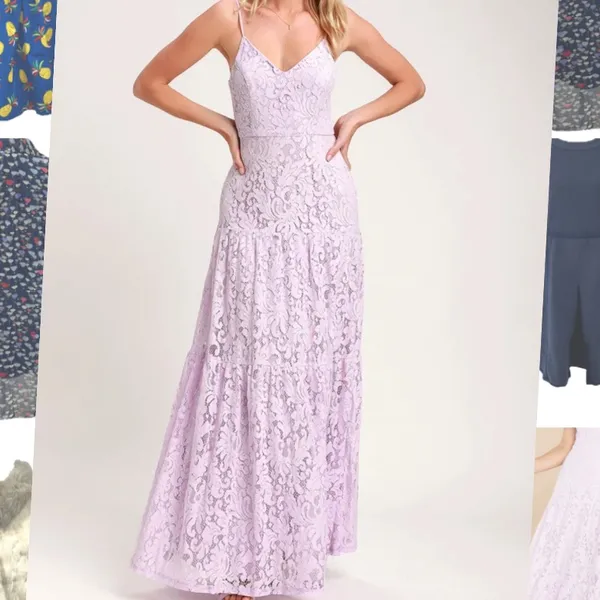 Lulus lace lavender maxi formal dress Xs - Image 2