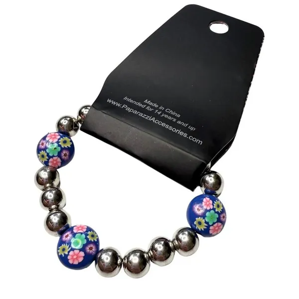 Paparazzi Beaded Floral Stretch Starlet Shimmer Bracelet Multicolor Jewelry New - Image 5