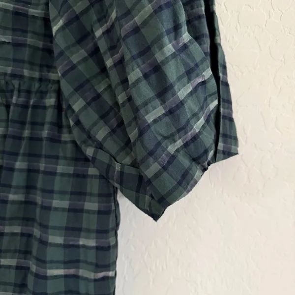 MADEWELL Marianna Puff-Sleeve Mini Dress in Plaid NI640 Size S - Image 8