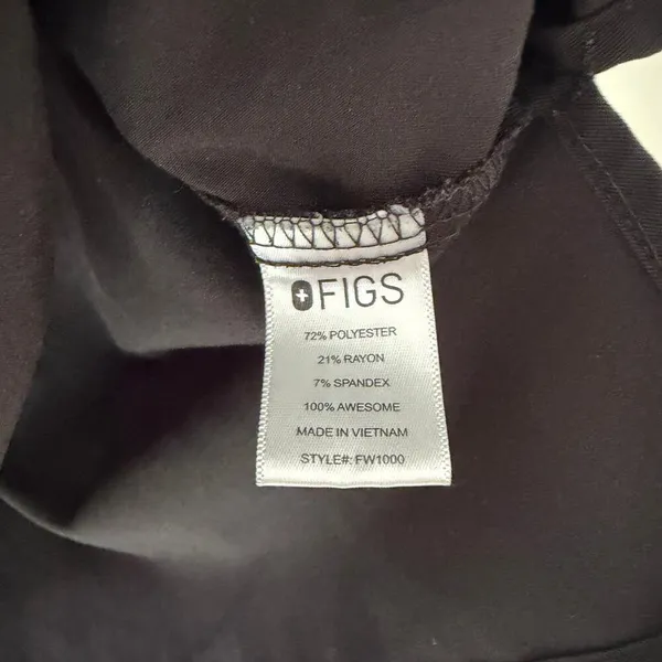 Figs‎ Catarina One-Pocket Scrub Top Black Size XL Scrub Shirt Short Sleeve - Image 3