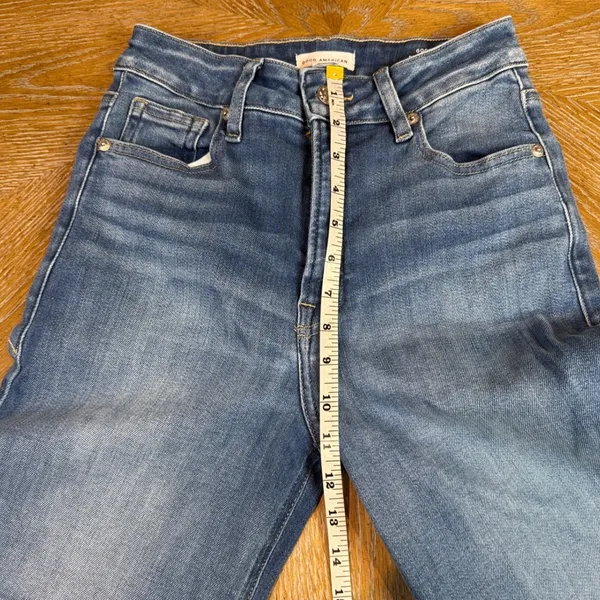 Good American Good True Straight Jeans Super High Rise Blue Indigo1243 Size 2/26 - Image 10