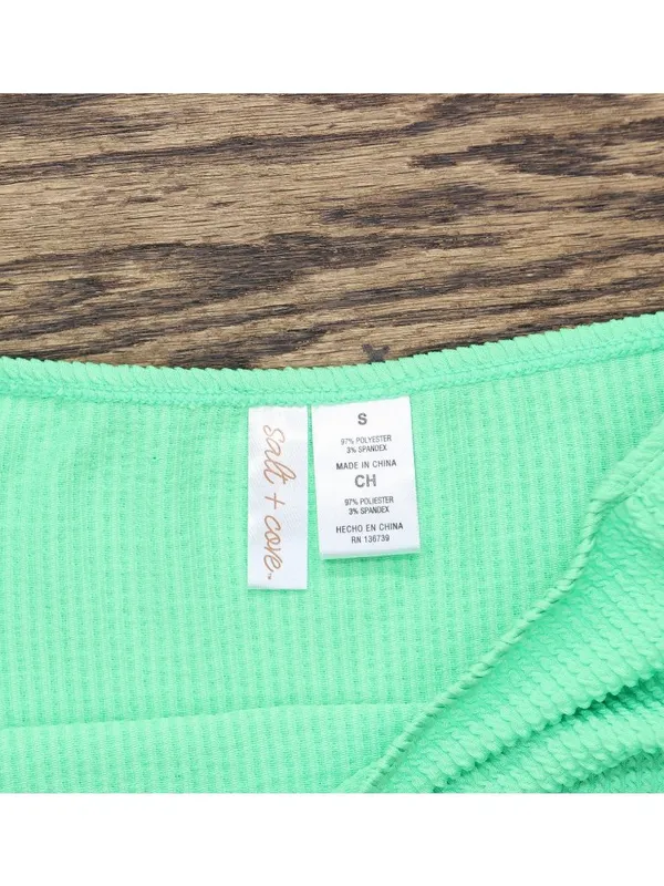 NWT Salt + Cove Juniors Rib Scrunch Cover-up Skirt SC251008MB Mint Tea Green S - Image 6