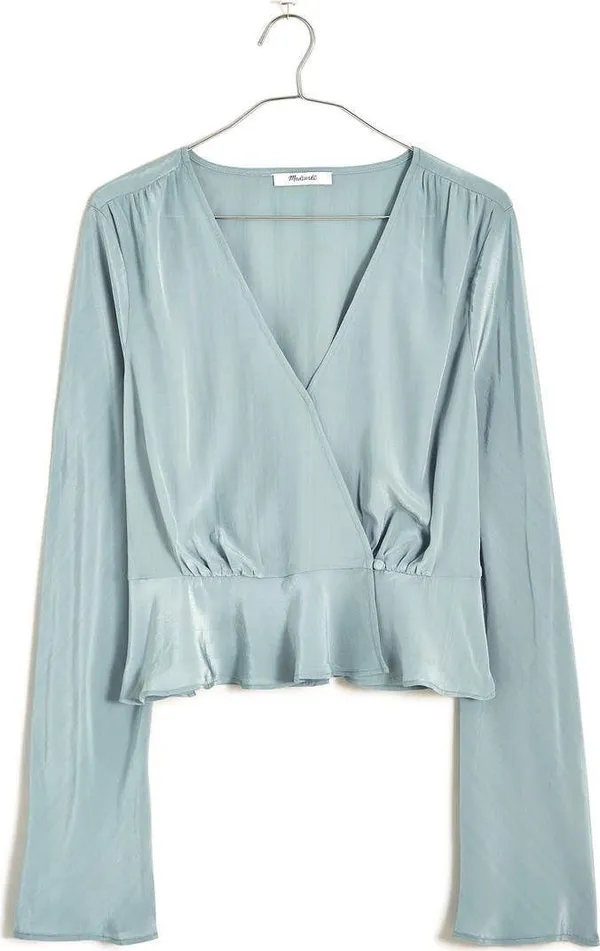 Madewell NWT  Wrap Bell Sleeve Blouse - Image 3