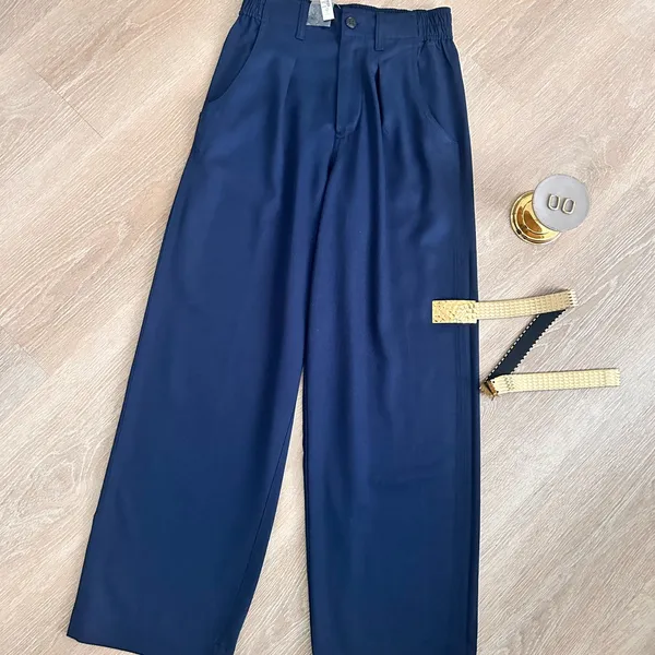NWT Madewell Straight-Leg Pants High Rise, Drapeweave TENCEL™ Blend – Navy color - Image 2