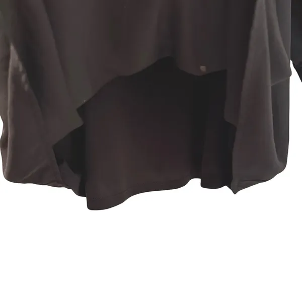 Cato Black Long Sleeve Boho Sheer‎ Chain Detail V-Neck Neck Tunic Top L - Image 4