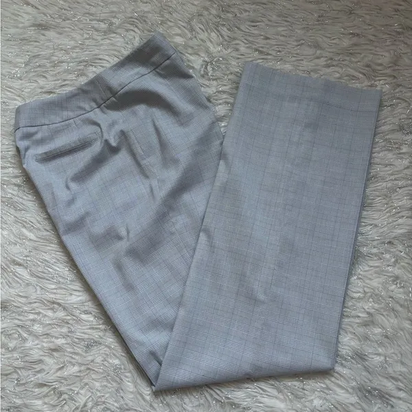 Andrea Viccaro Gray‎ Plaid Classic Women's Light Gray Dress Pants Size 6 - Image 11