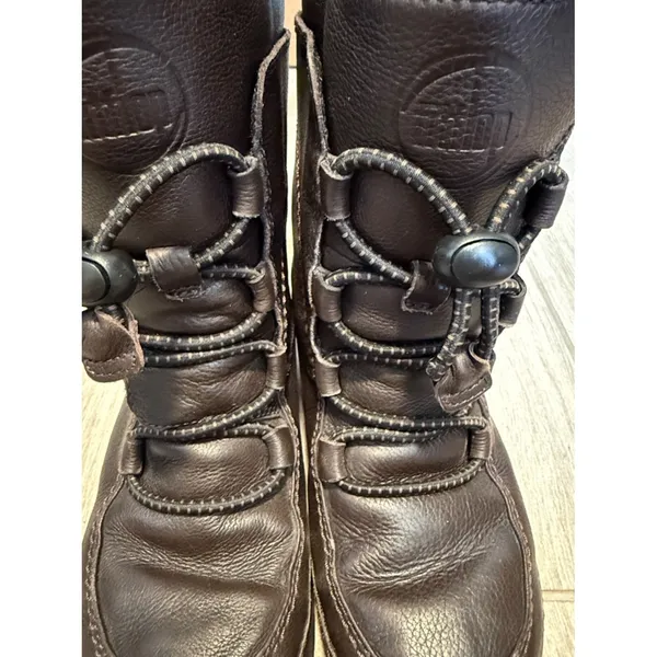 FitFlop Mukluk Leather Shearling Lined Winter Boots Brown Womens‎ 6 - Image 4