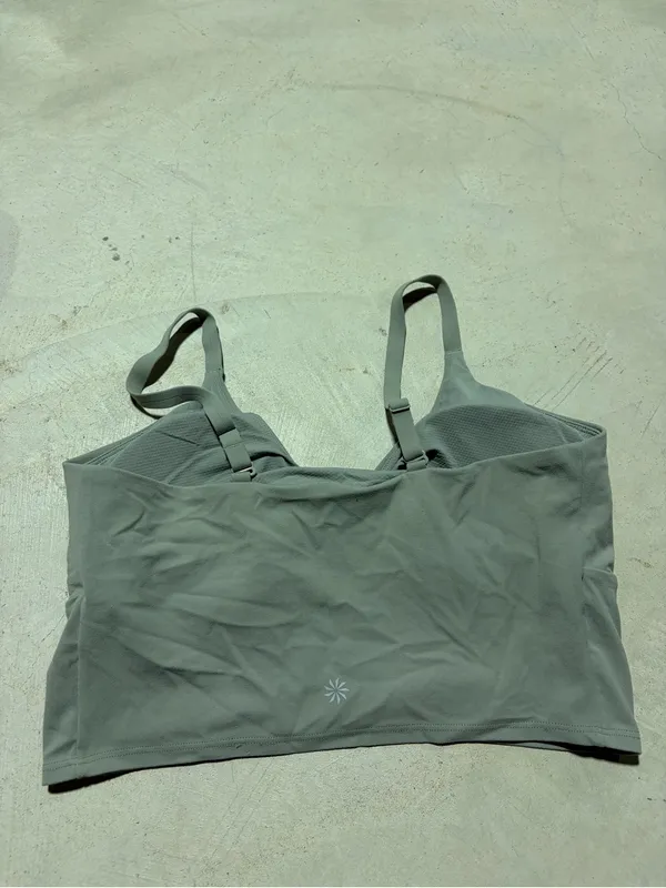 Athleta Ruched Front sports bra Green medium - Image 7