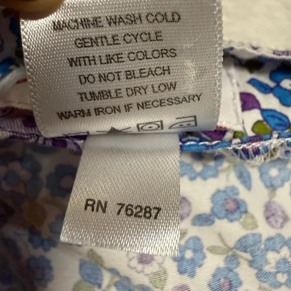 Lanz of‎ Salzburg XL Blue Floral 100% Cotton Nightgown Dress Prairie Cottagecore - Image 8
