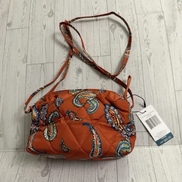 Vera Bradley Camera‎ Crossbody Bag Purse Lightweight Burnt Orange Manor Paisley - Image 5