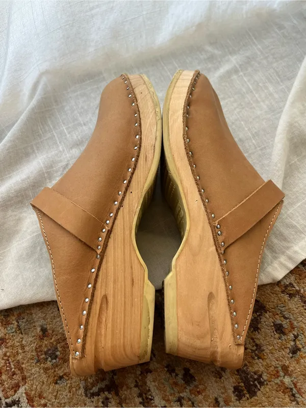 Troentorp Of Sweden• Brown Leather Clogs• Sz 38 - Image 6