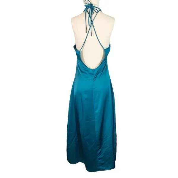 Jason Wu Satin Halter Open Back Midi Slip Dress Size Large - Image 4