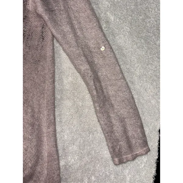 ivy and lace mohair blend‎ thin knit sweater italy small Roll Sleeves Metallic - Image 7