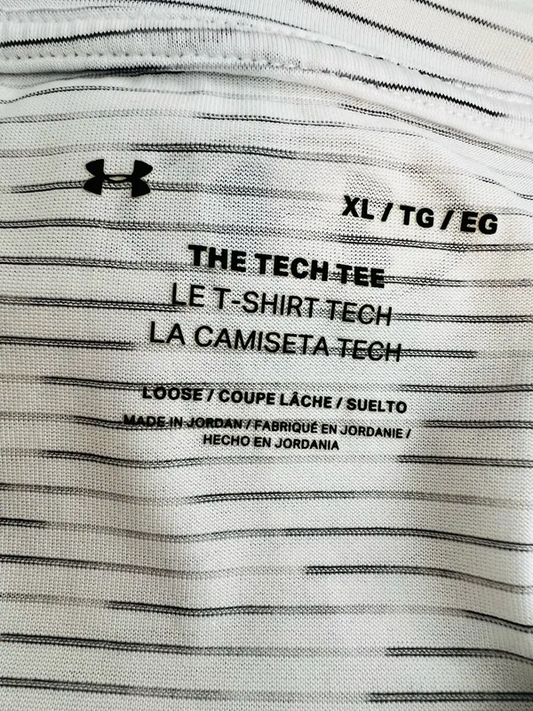 Under Armour The Tech Tee Men's Gray Performance Striped Shirt - Image 4