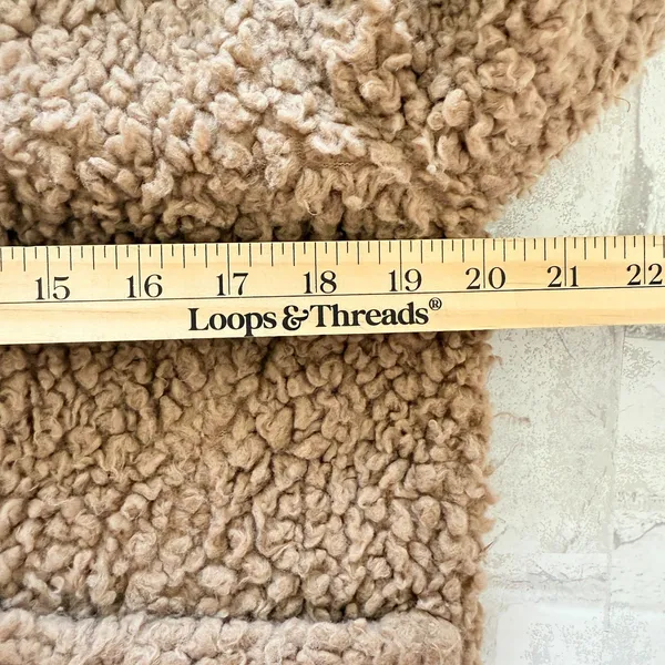 Free People Brown Sherpa Button Front Peacoat Cozy Textured Jacket Women Sz S - Image 8