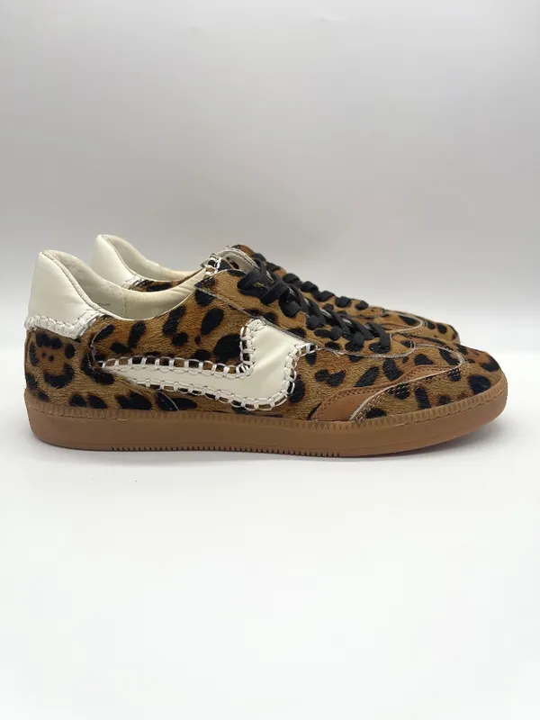 Dolce Vita Notice Stitch Sneakers Dark Leopard Calf Hair Size 9.5 NWOB - Image 3