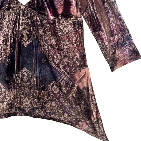 Style & Co Vintage Whimsigoth‎ Velvet Blouse Purple Medium - Image 6