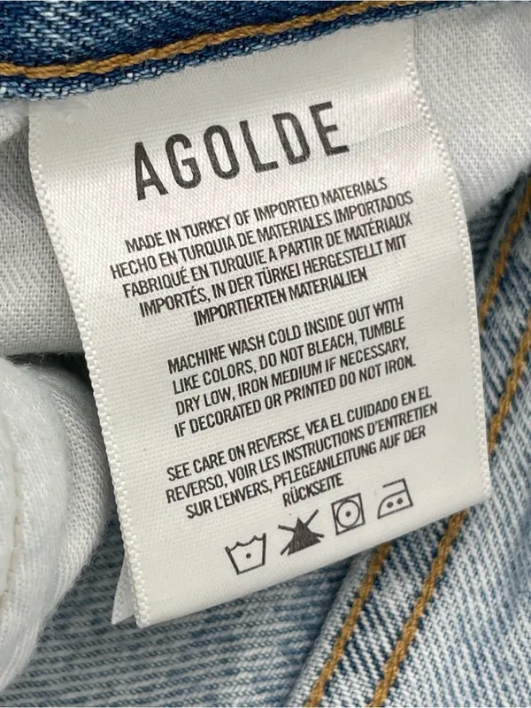 AGOLDE 90s Pinch Frayed Hem High Rise Straight Cropped Denim Jeans Sz 29 *READ* - Image 11