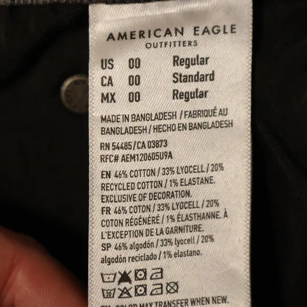 American Eagle Stovepipe High Rise‎ Jeans Womens Size 00 Grey Snake Grunge NWT - Image 7