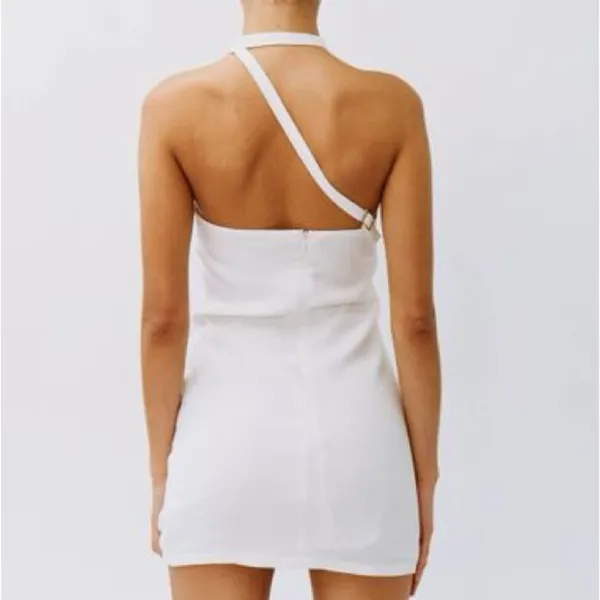 NEW- With Jean White Bodycon Buckles Dress, NEVER WORN - Image 2