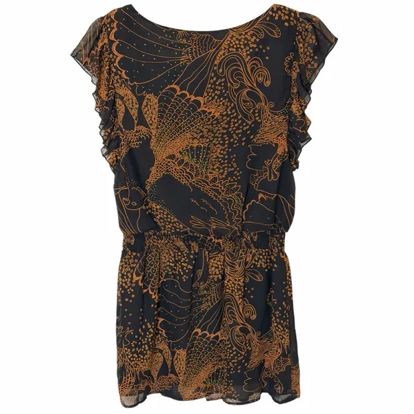 Whimsical Noir Mimi Chica Bird & Ruffle Boho Romper Earthy Hippie Festival M - Image 6