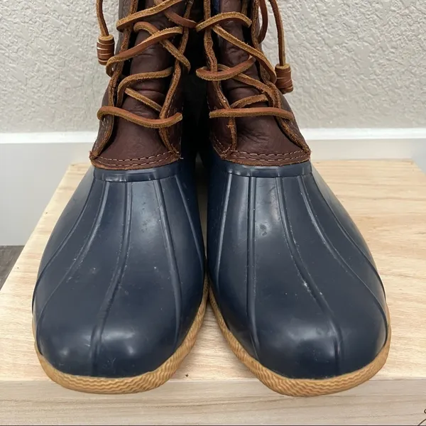 Sperry Saltwater Brown & Blue‎ Duck Boots 10 - Image 7