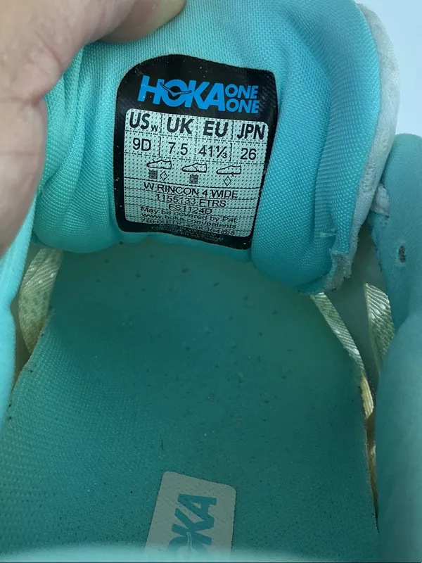 Hoka Rincon 4 White and Teal Women's Running Shoes - Image 8