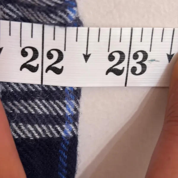Aerie Blue Plaid Flannel Button Down Shirt Long Sleeve Small Boxy Fit - Image 4